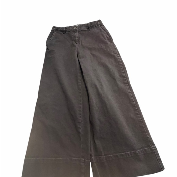 Eileen Fisher Cotton Wide Leg Cropped Black Jeans Sz 25 - Picture 4 of 12